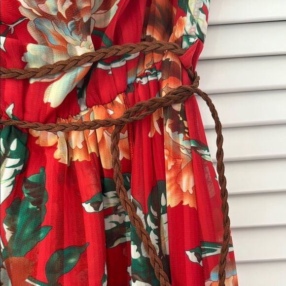 Romeo & Juliet Couture Red Floral Strapless Dress Size S - Picture 4 of 9